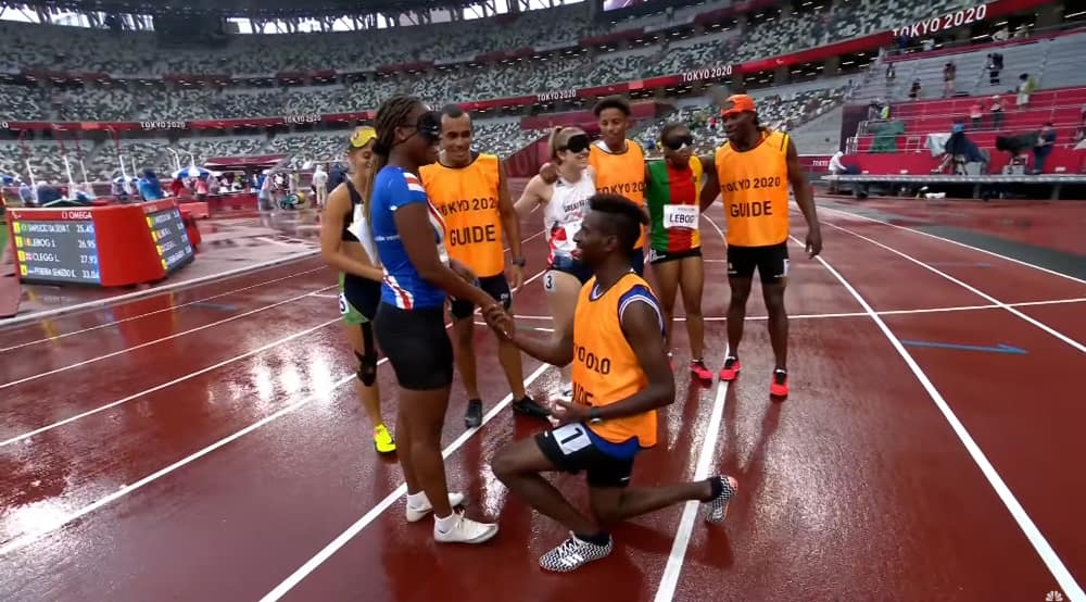 Keula Nidreia Pereira Semedo's running guide and partner Manuel Antonio Vaz da Veiga proposed