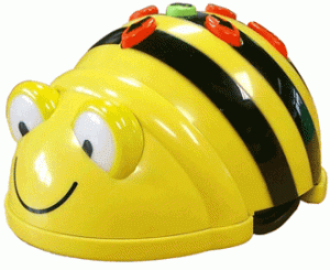 Bee bot - small yellow bee shaped robot for educating children in code and logic