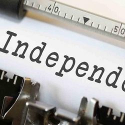 Word independent on an old-fashioned typewriter