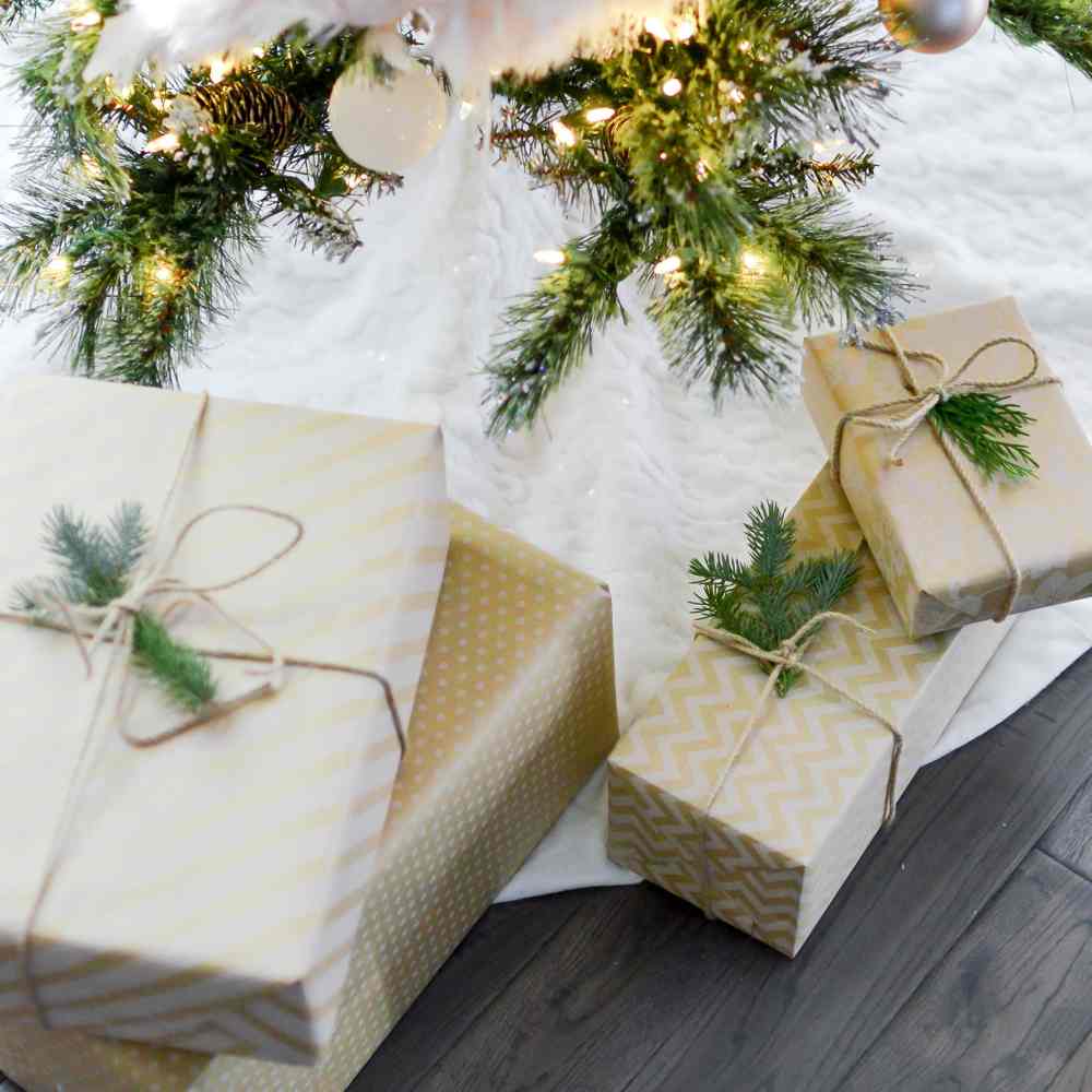 Christmas parcels under a tree